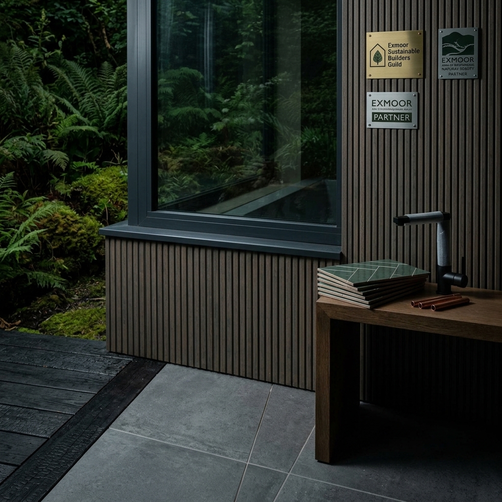 Garden annexe with its own entrance, built by Hawksmoor Garden Rooms on Exmoor